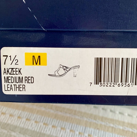 🍒Anne Klein Flex “Azeek” Red Pebbled Leather w/Silver Sandals - Sz 7.5✨✨✨ - Picture 10 of 10